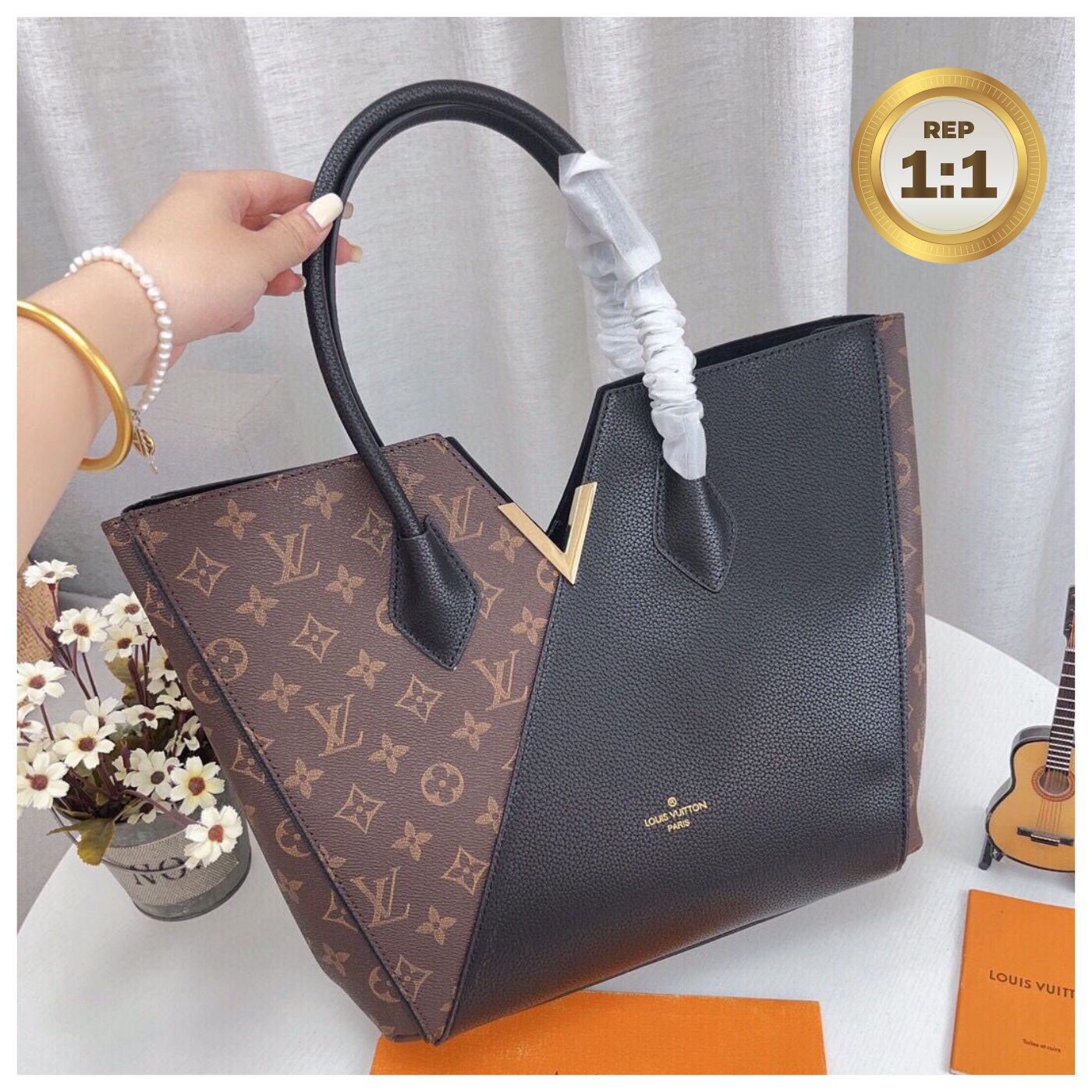[REP 1:1] Louis Vuitton Kimono Tote Bag Brown For Women 39cm